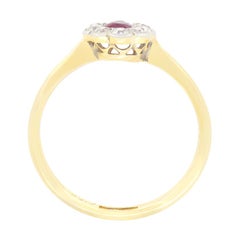Edwardian 0.30ct Ruby and Diamond Cluster Ring, c.1910s