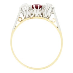 Edwardian 0.30ct Ruby and Diamond Trilogy Ring, c.1910s