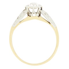 Anello solitario con diamante edoardiano da 0,35 ct, intorno agli anni '10 del Novecento