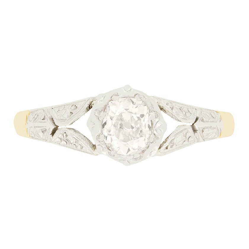 Edwardian 0.35ct Diamond Solitaire Ring, c.1910s