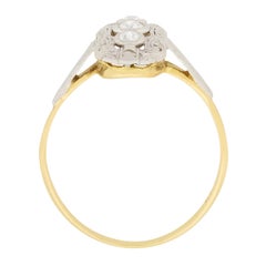Edwardian 0.35 Carat Diamond Three-Stone Cluster Ring, circa 1910s