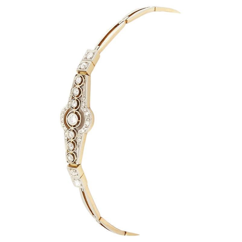 Pulsera eduardiana de diamantes de 0,40 ct, c.1910 en venta