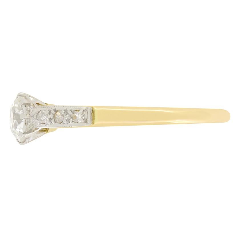Edwardianischer Solitär-Diamantring (0,40 Karat), um 1910 (Alteuropäischer Brillantschliff) im Angebot