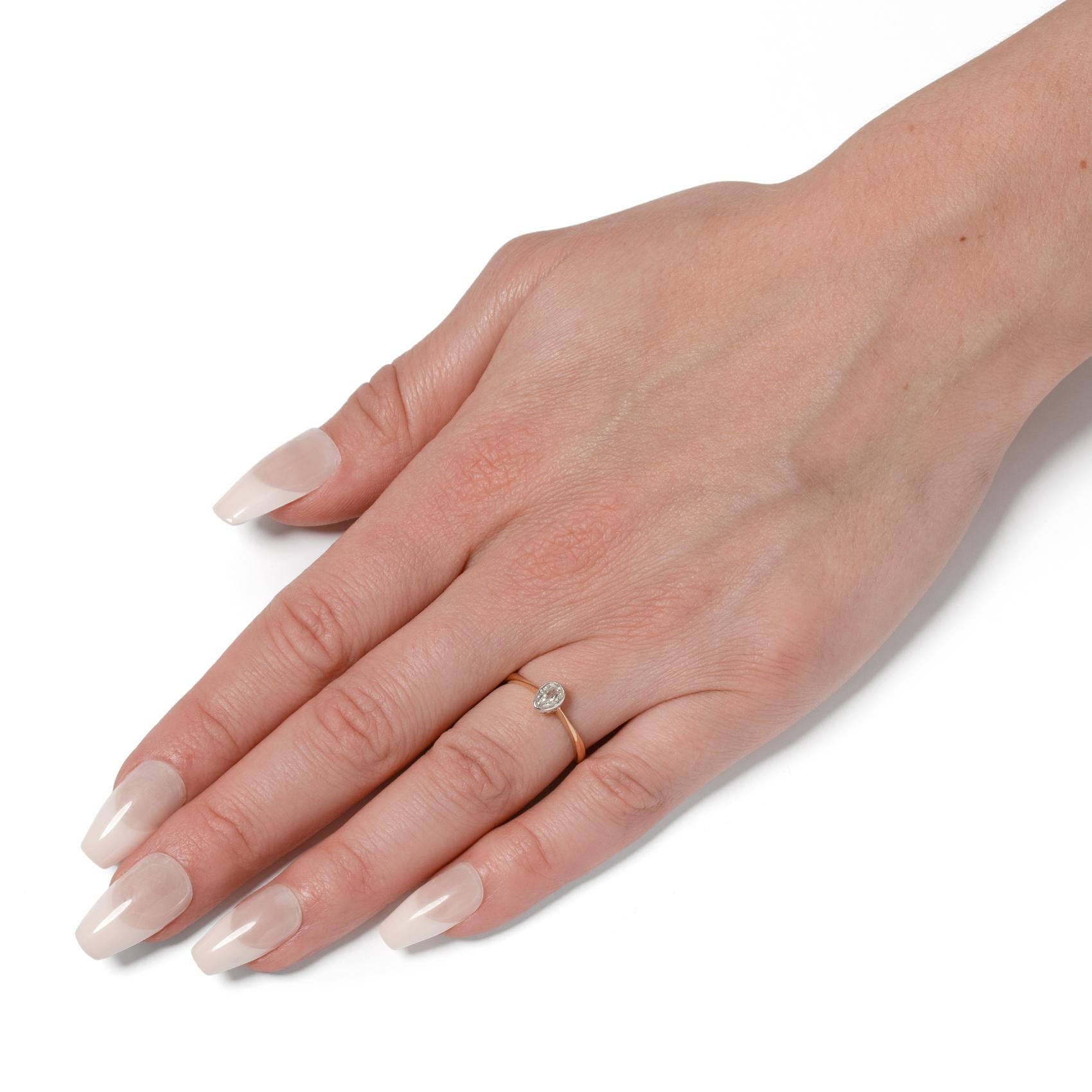 Anillo solitario de diamantes eduardiano de 0,40 ct, c.1910 en Bueno estado para la venta en London, GB