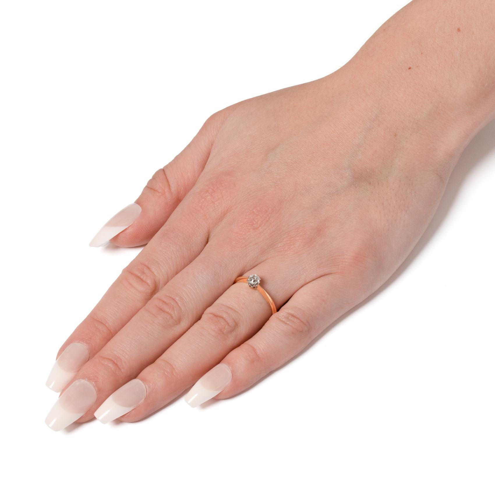 Edwardianischer Solitär-Diamantring (0,40 Karat), um 1910 Damen im Angebot