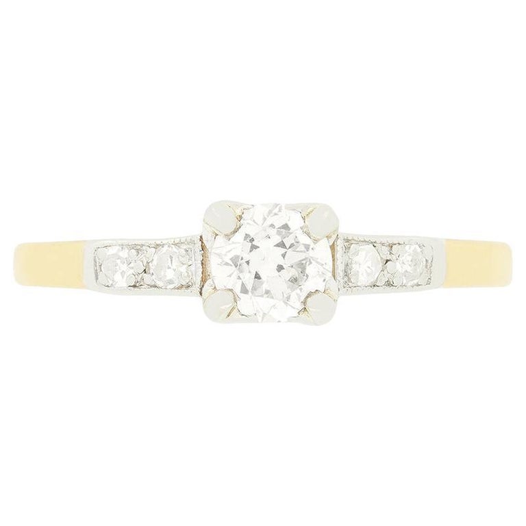 Bague Solitaire En Or Blanc 18 Carats Avec Diamant 0,40 Carat - 3,09 G - Élégant Et Intemporel