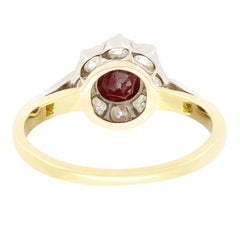 Edwardian 0.40ct Ruby and Diamond Cluster Ring, c.1910s