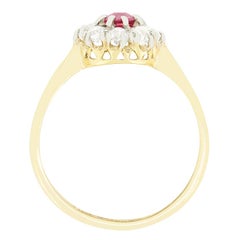 Edwardian 0.40ct Ruby and Diamond Cluster Ring, c.1910s