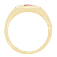 Edwardian 0.40ct Ruby and Diamond Three Stone Ring, hallmarked 1906