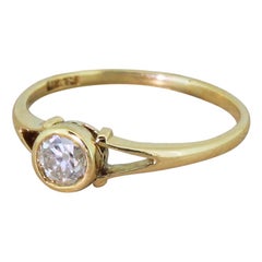 Edwardian 0.41 Carat Old Cut Diamond Engagement Ring