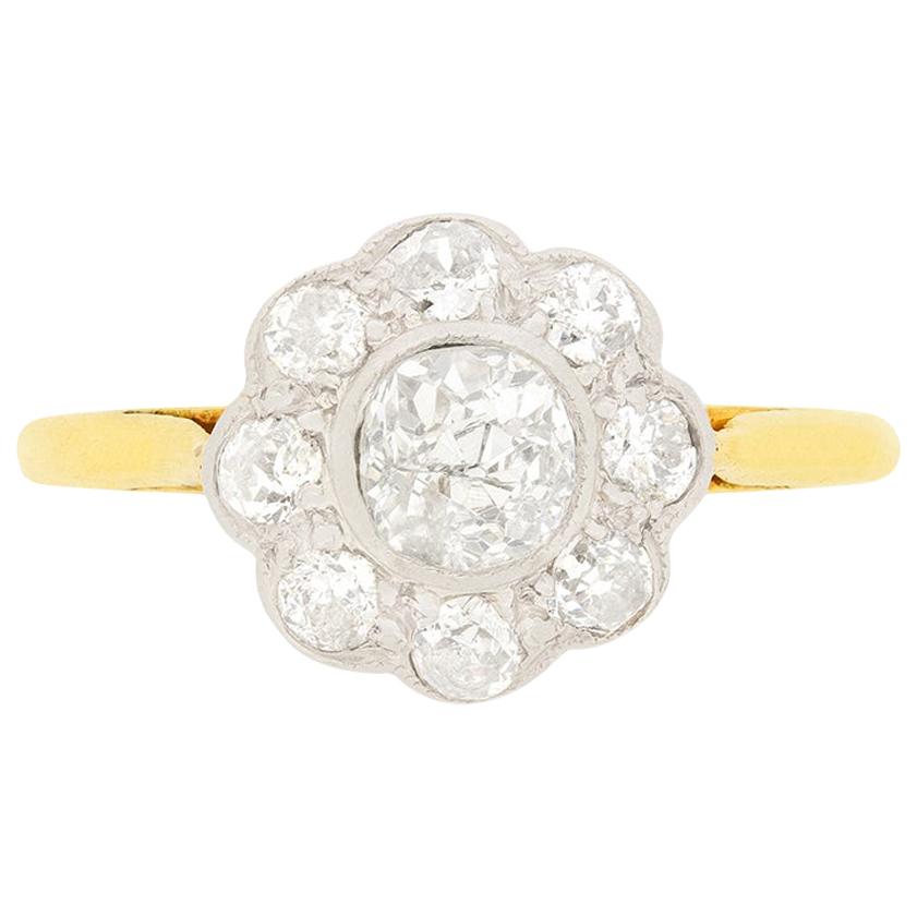 Edwardian 0.50 Carat Diamond Daisy Cluster Ring, circa 1910s