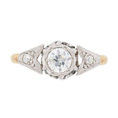 Edwardian 0.50 Carat Diamond Solitaire Engagement Ring, circa 1910