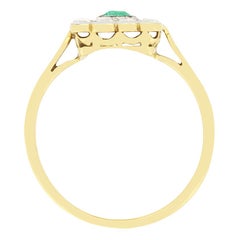 Edwardian 0.50ct Emerald and Diamond Cluster Ring, c.1910s