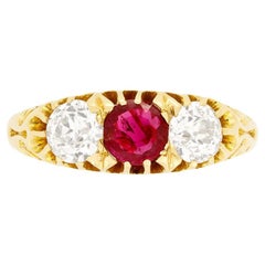 Edwardian 0.50ct Ruby and Diamond Trilogy Ring, hallmarked 1902