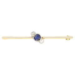 Antique Edwardian 0.50ct Sapphire and Diamond Brooch, c.1910s