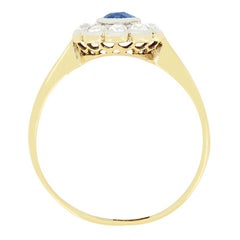 Edwardian 0.50ct Sapphire and Diamond Cluster Ring, c.1910s