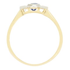 Edwardian 0.50ct Sapphire and Diamond Cluster Ring, c.1910s