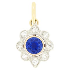 Edwardian 0.50ct Sapphire and Diamond Pendant, c.1910s
