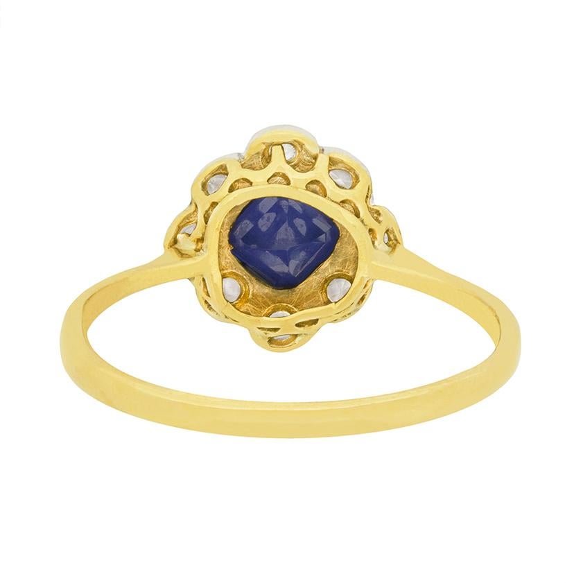 Edwardian 0.50 Carat Sapphire and Diamond Ring, circa 1910s In Good Condition In London, GB