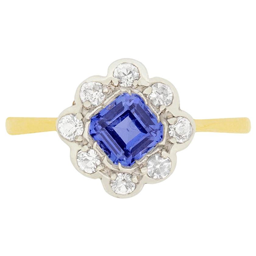 Edwardian 0.50 Carat Sapphire and Diamond Ring, circa 1910s