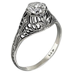 Edwardian 0.51 Carat Diamond Gold Engagement Ring