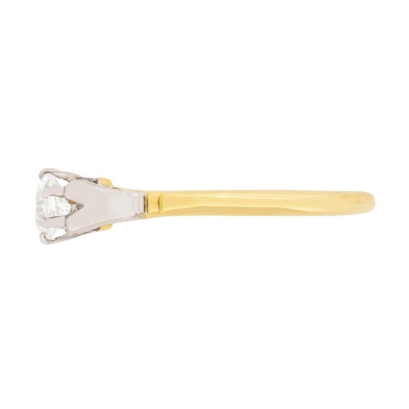Solitär-Ring mit 0,51 Karat Diamant im Edwardianischen Stil, um 1910 (Alteuropäischer Brillantschliff) im Angebot