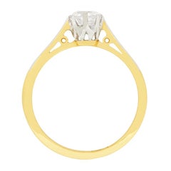 Edwardian 0.51 Carat Diamond Solitaire Engagement Ring, circa 1910s