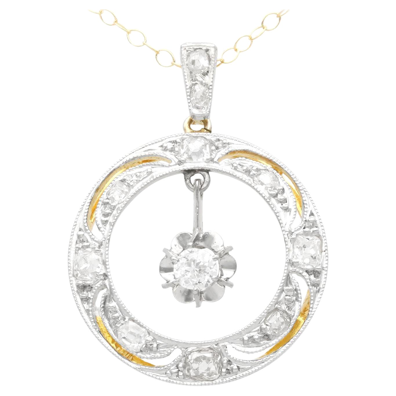 Collana edoardiana in oro giallo e diamanti da 0,52 carati