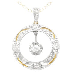 Collana edoardiana in oro giallo e diamanti da 0,52 carati