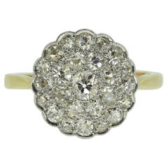 Anello edoardiano con cluster di diamanti da 0,52 carati