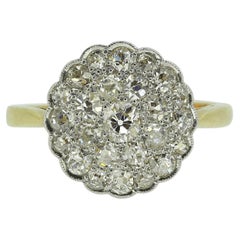 Edwardian 0.52 Carat Diamond Cluster Ring