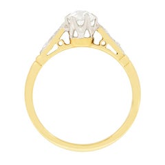 Edwardian 0.52 Carat Diamond Solitaire Engagement Ring, circa 1910s