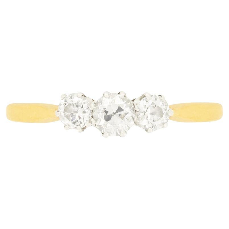 Edwardian 0.55ct Diamond Trilogy Ring, c.1910s