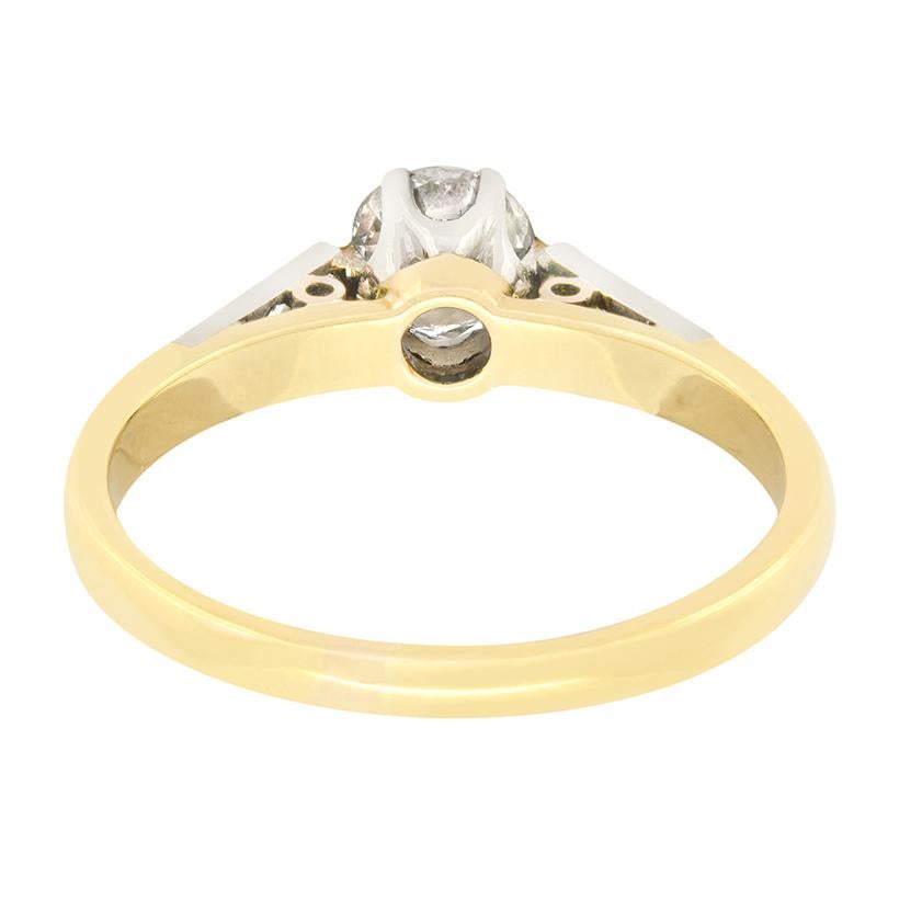 Édouardien Bague solitaire édouardienne en diamant 0,56 carat, c. 1910 en vente