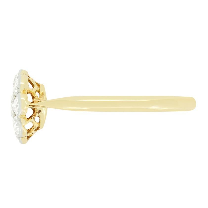 Old European Cut Edwardian 0.60ct Diamond Cluster Ring, c.1910s