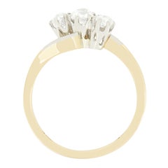 Edwardian 0.60ct Diamond Three Stone Twist Ring, c.1910s