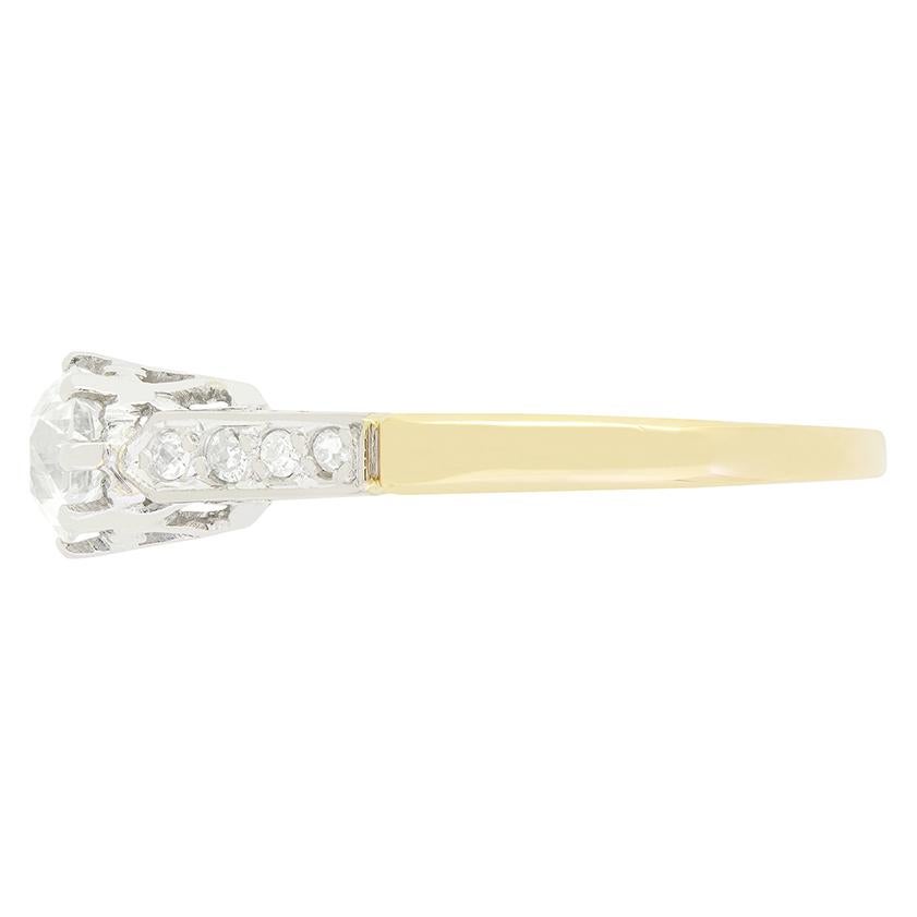 Edwardianischer 0,65ct Diamant-Solitärring, um 1910 (Alteuropäischer Brillantschliff) im Angebot
