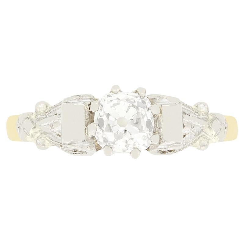 Bague solitaire édouardienne en diamants de 0,65 carat, c. 1910