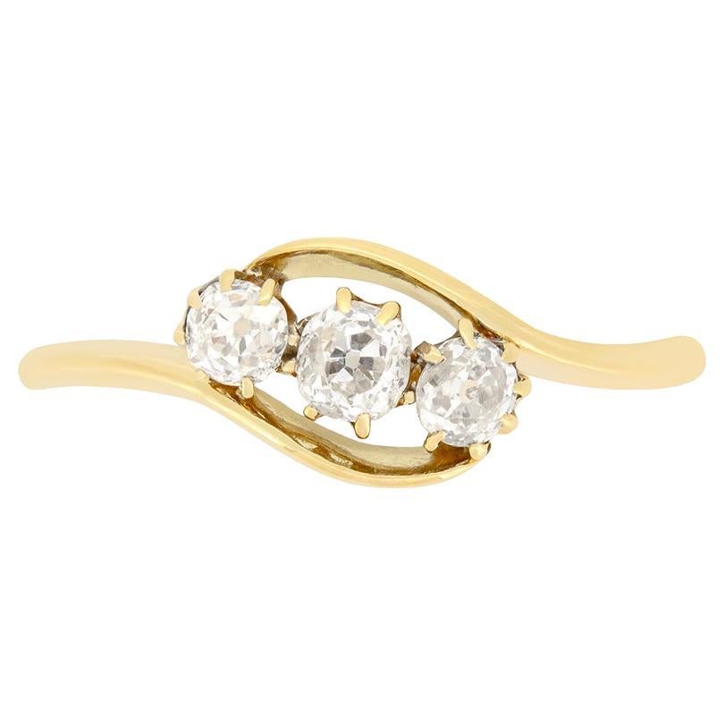 Edwardian 0.65ct Diamond Three Stone Twist Ring, c.1912