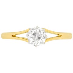 Edwardian 0.67 Carat Diamond Solitaire Engagement Ring, circa 1910s