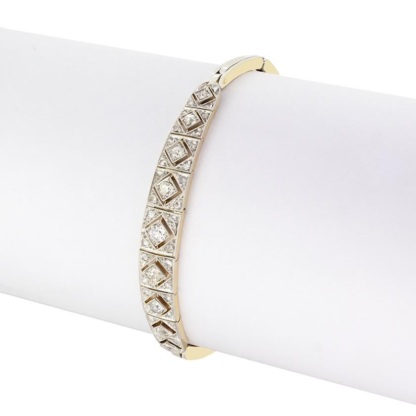 Pulsera eduardiana de diamantes de 0,67 ct, c.1910 Corte europeo antiguo en venta