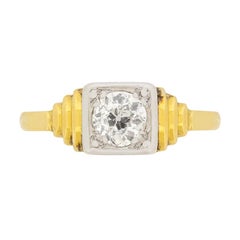 Edwardian 0.68ct Diamond Solitaire Engagement Ring, c.1910s