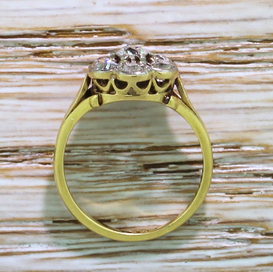 Women's Edwardian 0.70 Carat Old Cut Diamond Cluster Ring