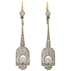 Edwardian 0.70 Total Carat Diamond Filigree Earrings