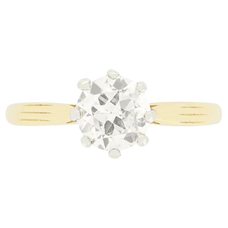 Edwardian 0.70ct Diamond Solitaire Ring, c.1910s For Sale