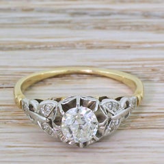 Edwardian 0.71 Carat Old Cut Diamond Engagement Ring, circa 1910