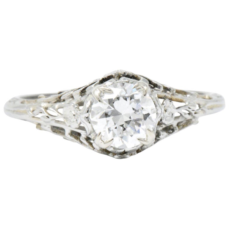 Edwardian 0.73 CTW Diamond 18 Karat White Gold Engagement Alternative