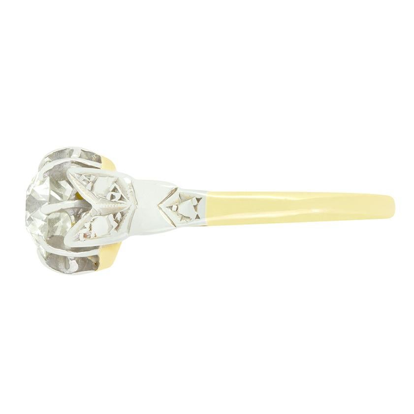 Edwardian 0.75ct Diamant Solitär Ring, um 1910 (Alteuropäischer Brillantschliff) im Angebot