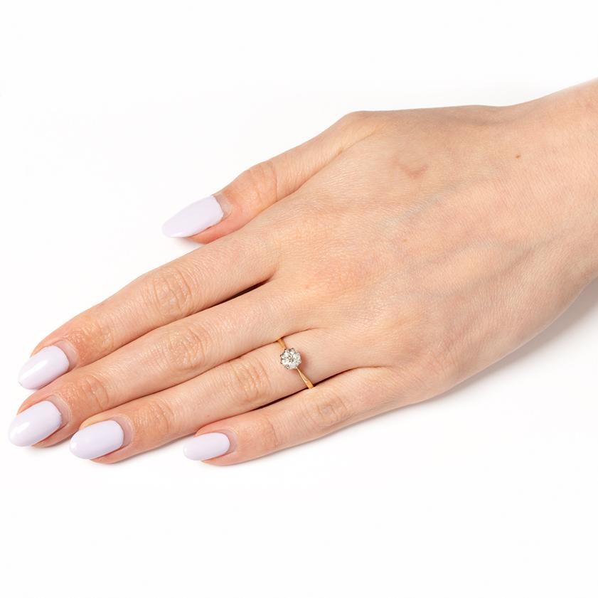 Women's Edwardian 0.75ct Diamond Solitaire Ring, c.1910s For Sale