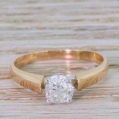 Edwardian 0.79 Carat Old Cut Diamond Engagement Ring